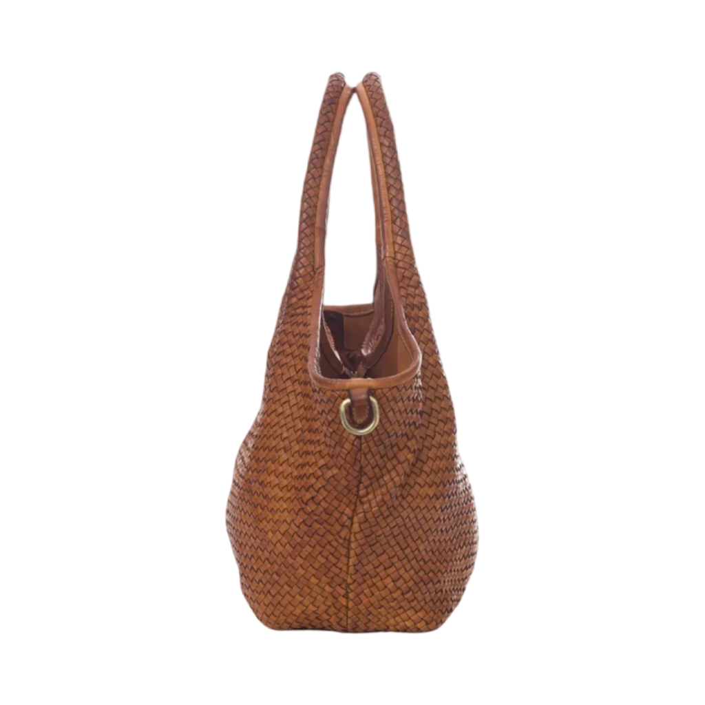 BZNA Bag Lana Taupe Italy Vintage Schultertasche Designer Damen Handtasche