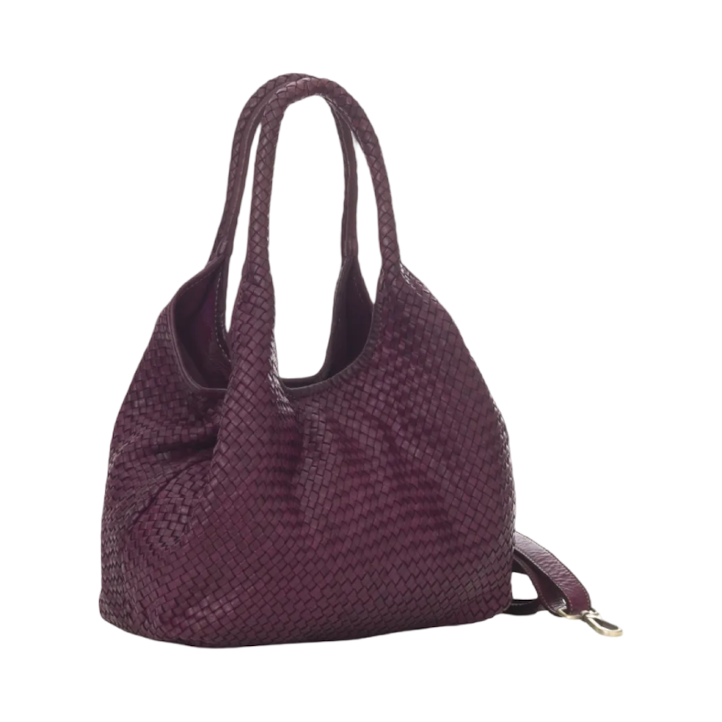 BZNA Bag Lana Bordeaux Italy Vintage Schultertasche Designer Damen Handtasche - B Z N A