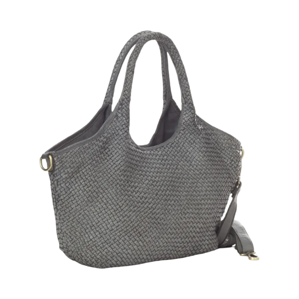 BZNA Bag Lana Grau Italy Vintage Schultertasche Designer Damen Handtasche