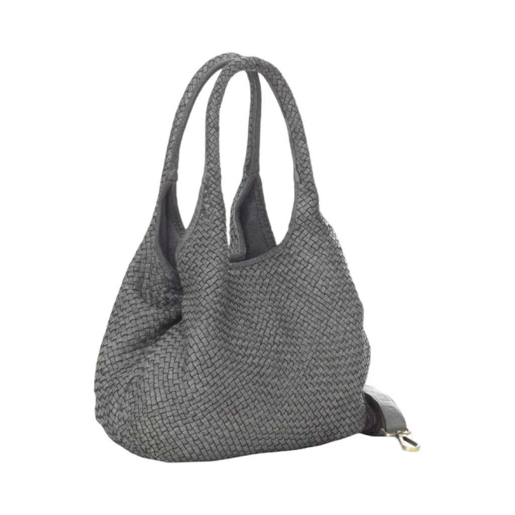 BZNA Bag Lana Grau Italy Vintage Schultertasche Designer Damen Handtasche