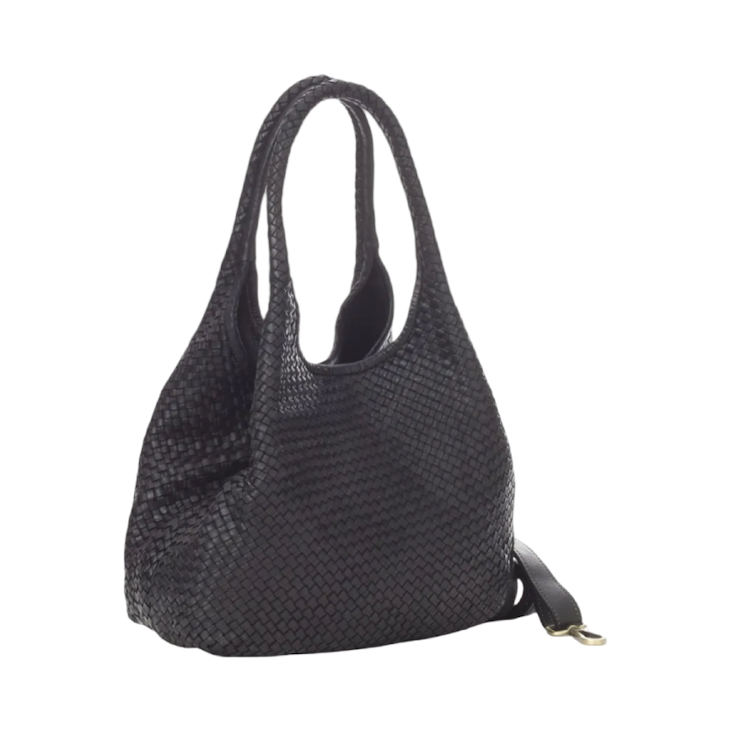 BZNA Bag Lana Schwarz Italy Vintage Schultertasche Designer Damen Handtasche - B Z N A
