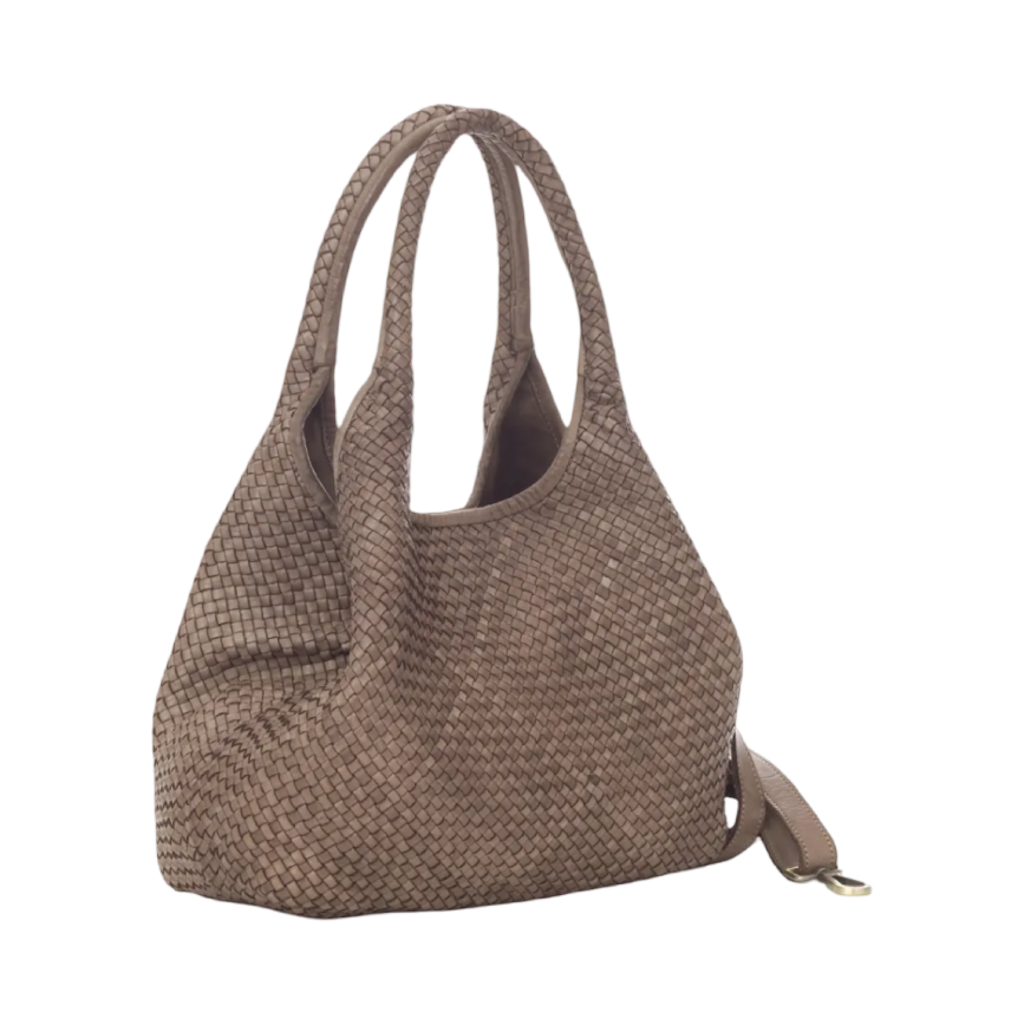 BZNA Bag Lana Taupe Italy Vintage Schultertasche Designer Damen Handtasche