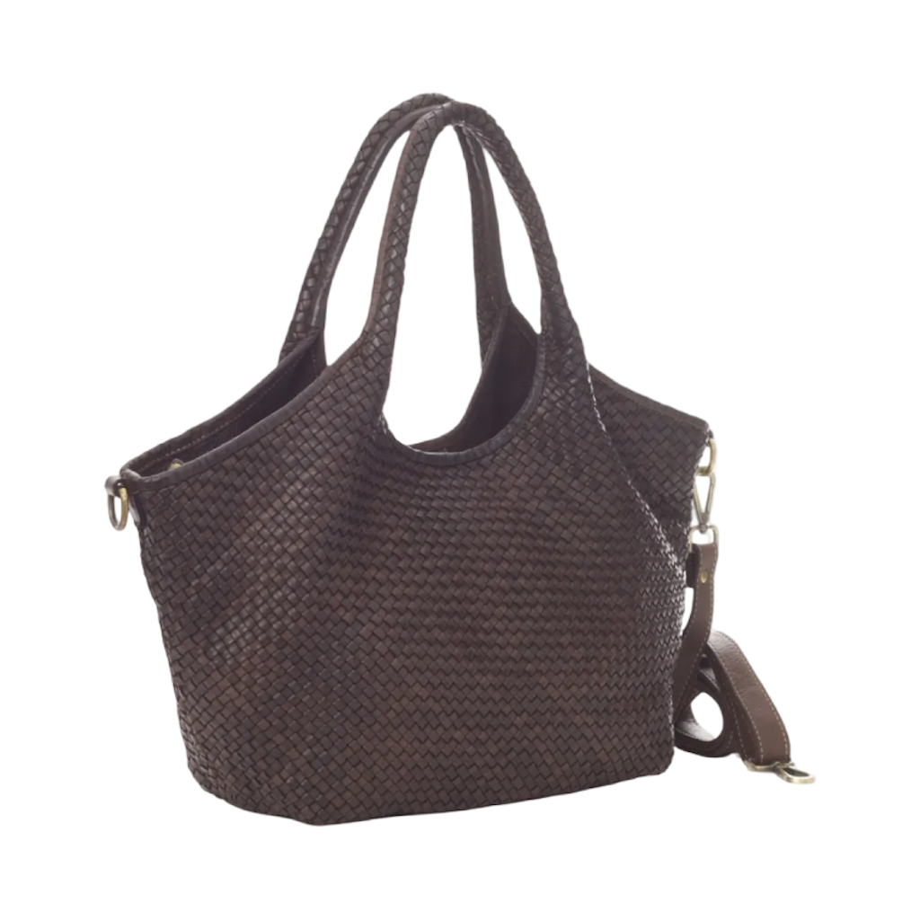 BZNA Bag Lana Braun Italy Vintage Schultertasche Designer Damen Handtasche
