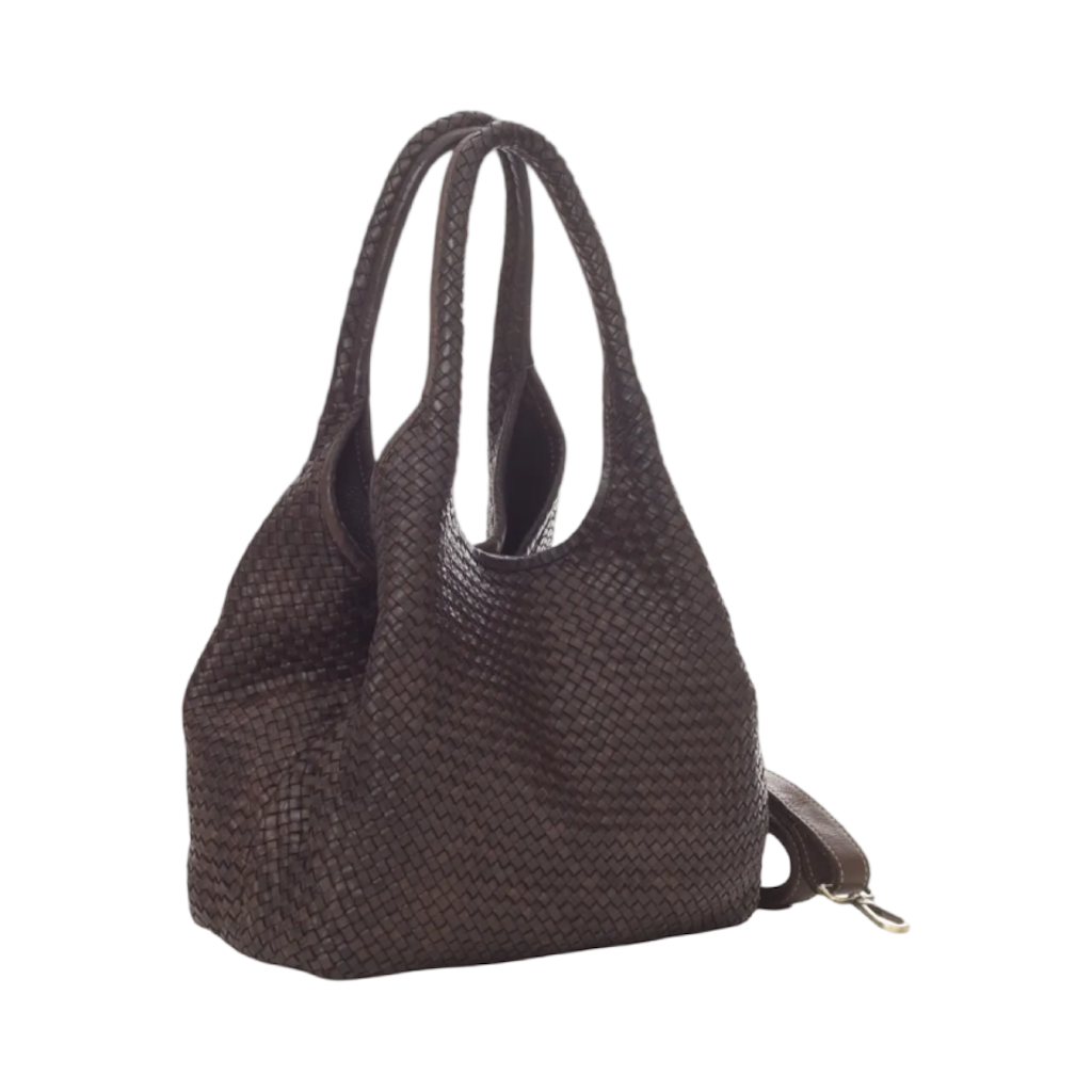 BZNA Bag Lana Braun Italy Vintage Schultertasche Designer Damen Handtasche