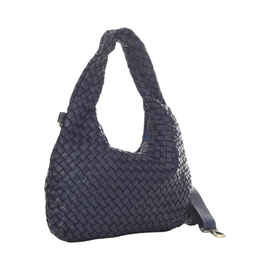 BZNA Bag Britta Blau Italy Designer Handtasche Schultertasche Tasche Leder