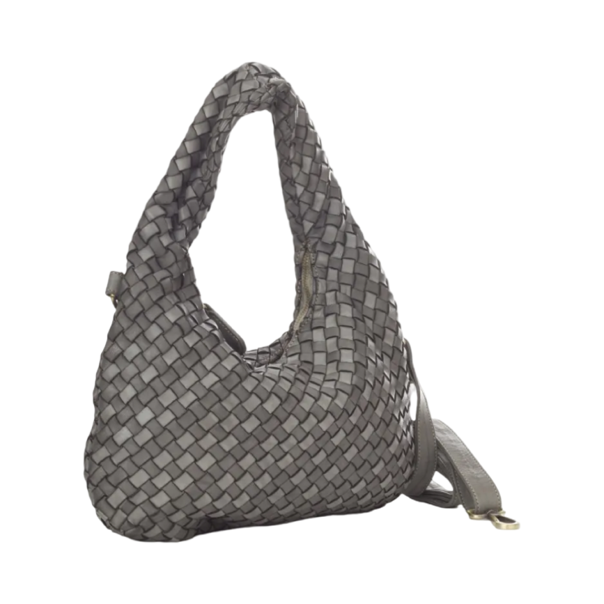 BZNA Bag Britta Grau Italy Designer Handtasche Schultertasche Tasche Leder