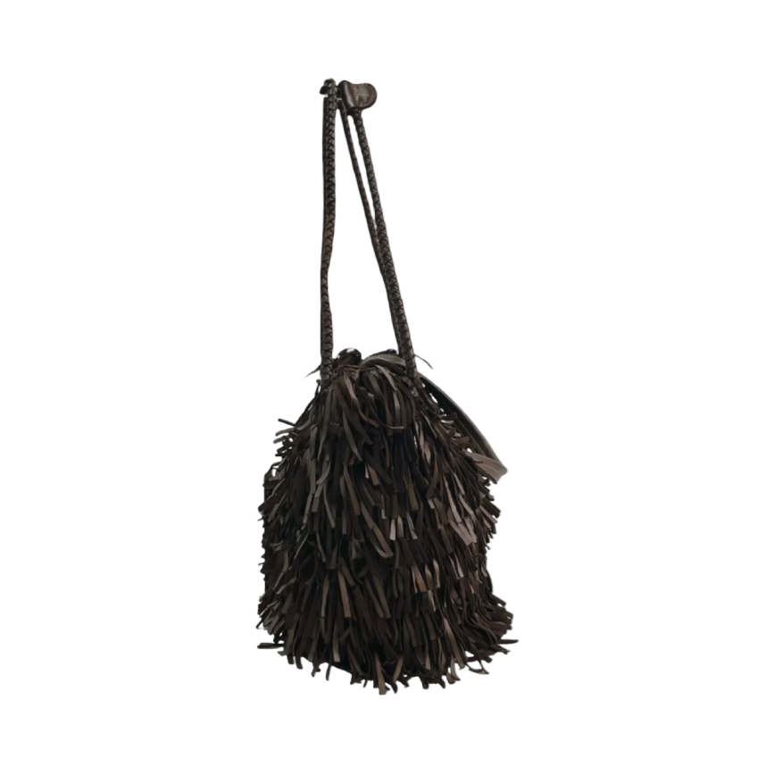 BZNA Bag Peppina Grau Fransen  Schultertasche Designer Damen Handtasche Italy