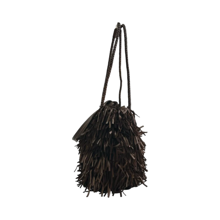 BZNA Bag Peppina Grau Fransen  Schultertasche Designer Damen Handtasche Italy