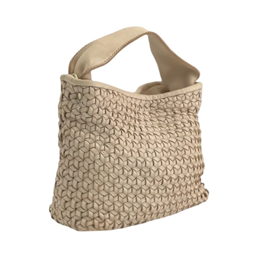 BZNA Bag Andrea Beige Italy Vintage Schultertasche Designer Damen Handtasche - B Z N A