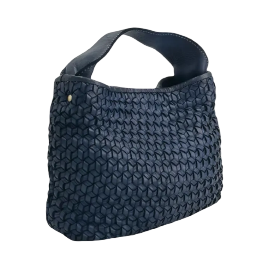 BZNA Bag Andrea Blau Italy Vintage Schultertasche Designer Damen Handtasche - B Z N A