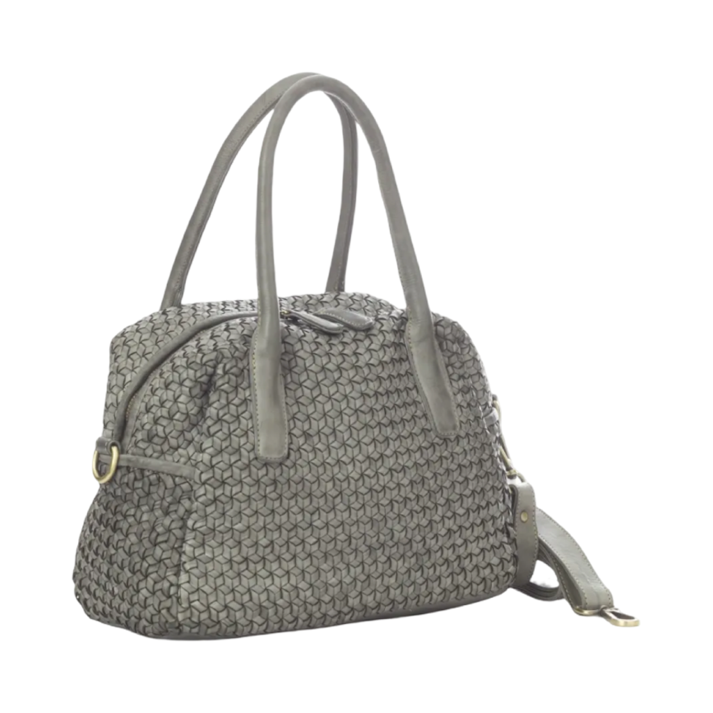 BZNA Bag Alisa Grau Italy Designer Handtasche Schultertasche Tasche Leder - B Z N A