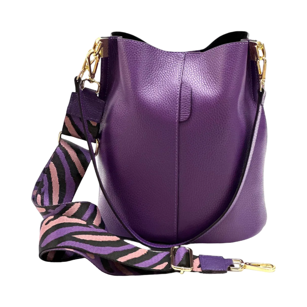 BZNA Bag Shirinia Viola Leder Italy Damen Handtasche Schultertasche Tasche