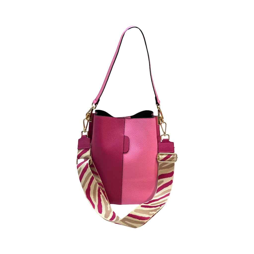 BZNA Bag Shirinia Pink/Fuxia Leder Italy Damen Handtasche Schultertasche Tasche