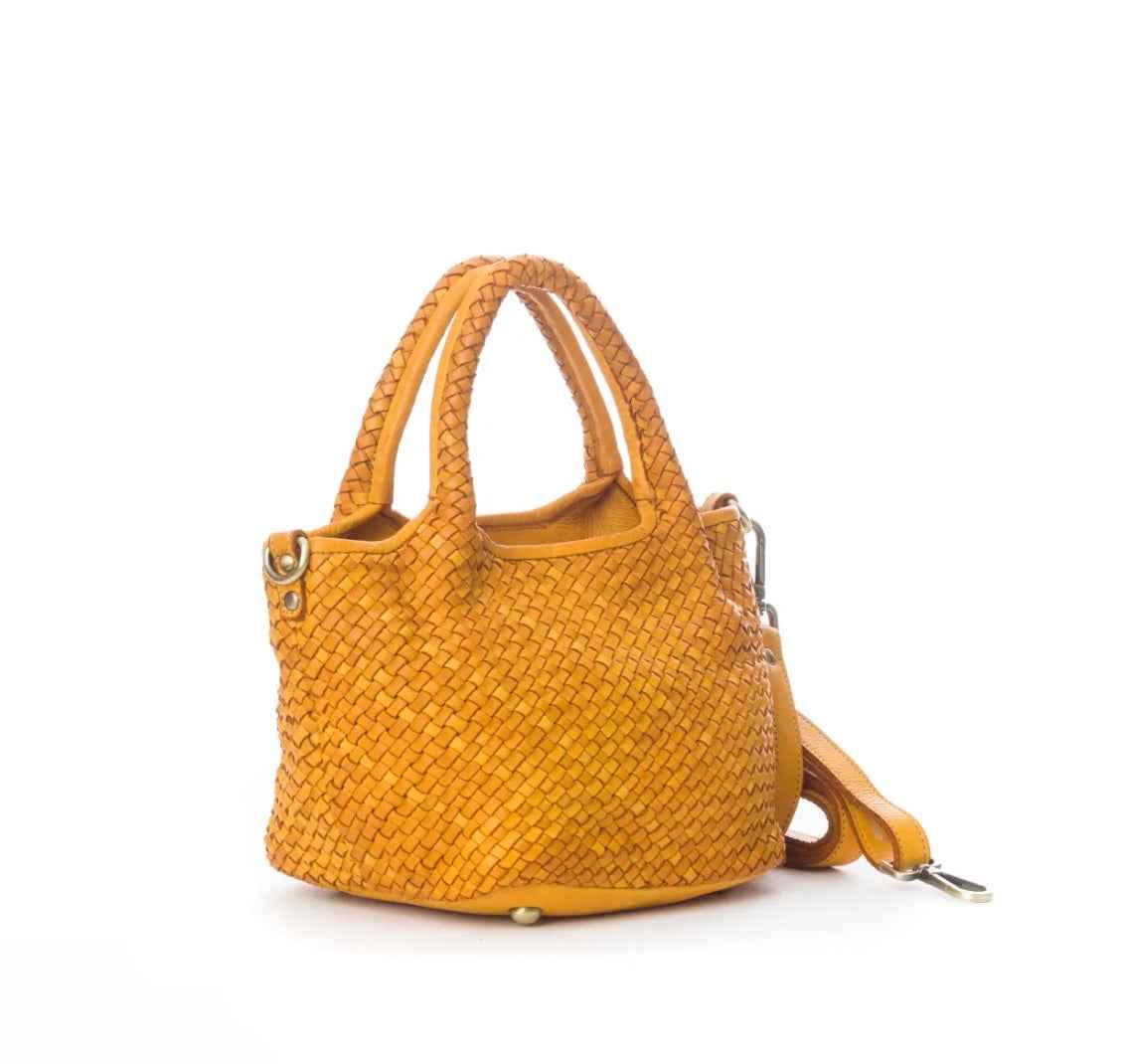 BZNA Bag Mala Gelb Italy kleine Damen Handtasche Schultertasche Tasche Leder