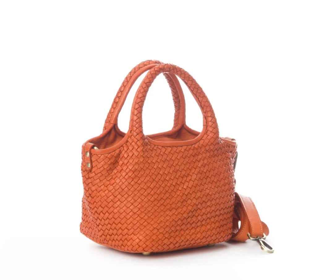 BZNA Bag Mala Orange Italy kleine Damen Handtasche Schultertasche Tasche Leder