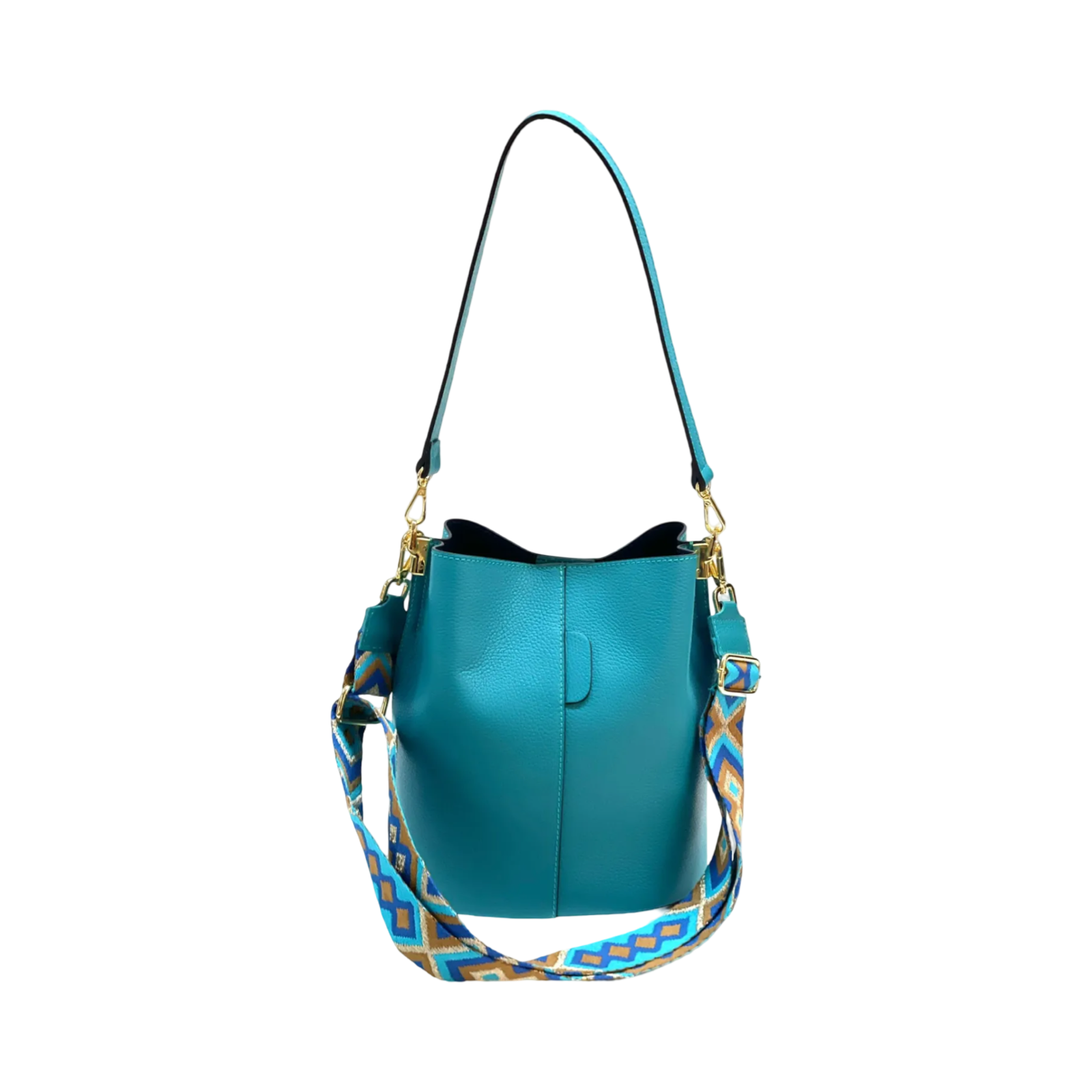 BZNA Bag Shirinia Türkis Leder Italy Damen Handtasche Schultertasche Tasche