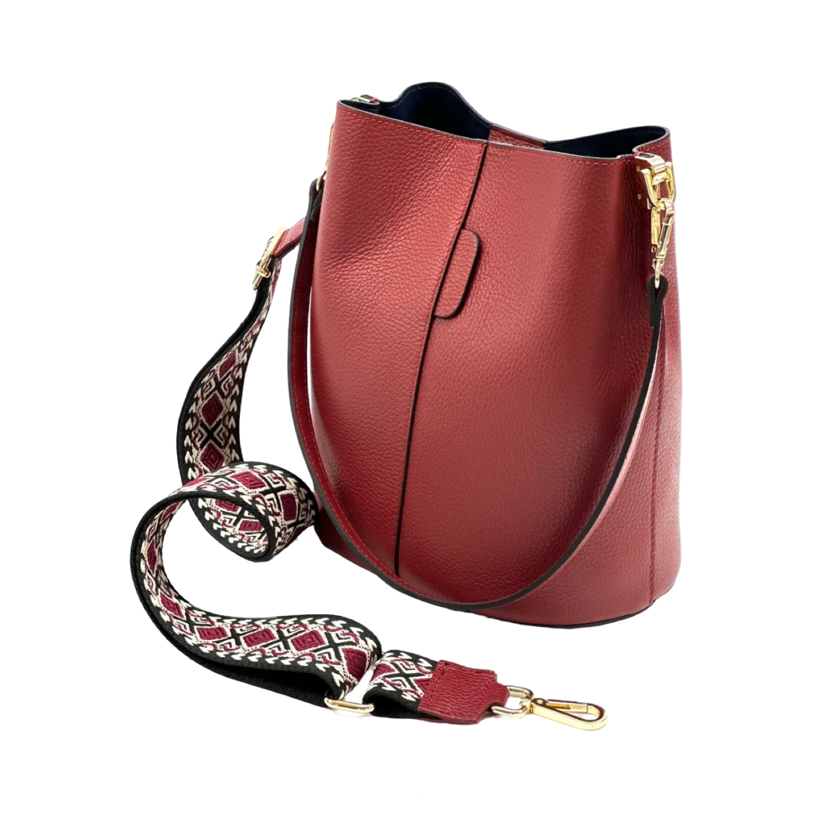 BZNA Bag Shirinia DarkRed Leder Italy Damen Handtasche Schultertasche Tasche