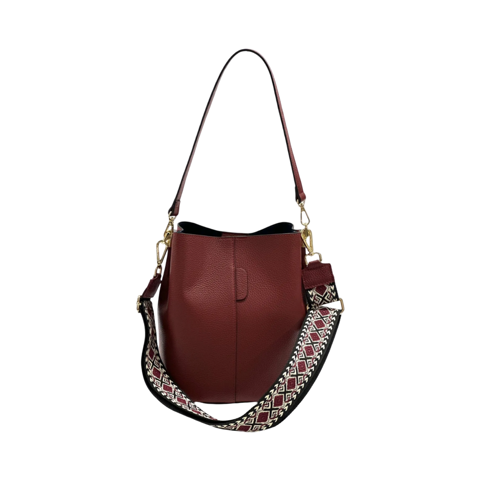 BZNA Bag Shirinia DarkRed Leder Italy Damen Handtasche Schultertasche Tasche