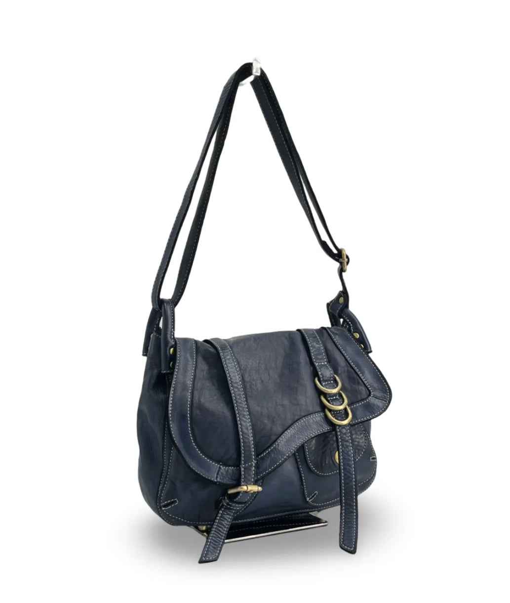 BZNA Bag Pauline Blau italy Designer Leder Schulter Ledertasche Umhänge Tasche