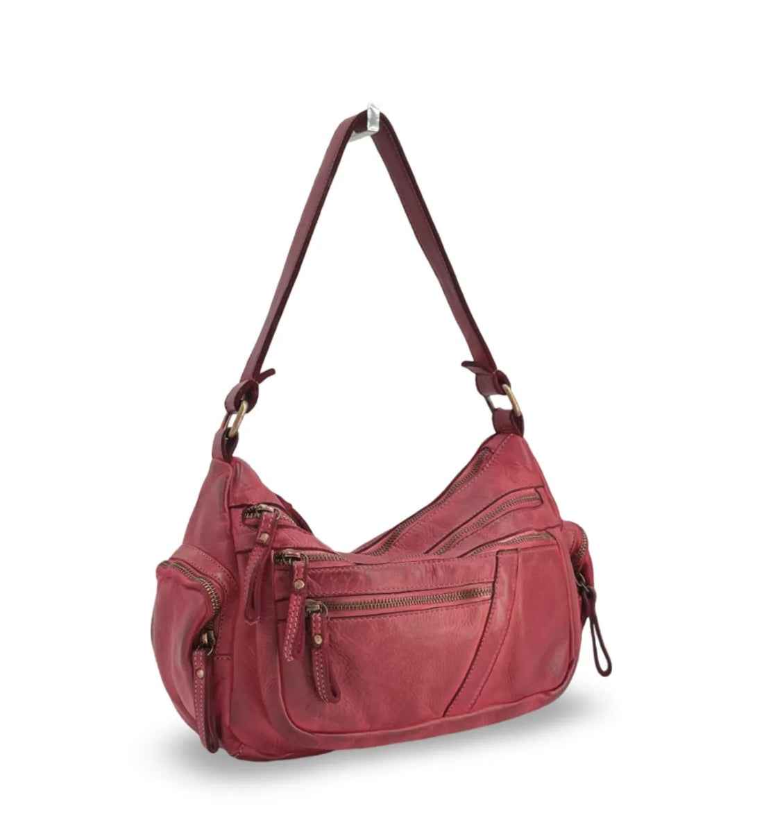 BZNA Bag Panna Vino Wine Rot  Italy Designer Leder Schulter Ledertasche Umhängetasche
