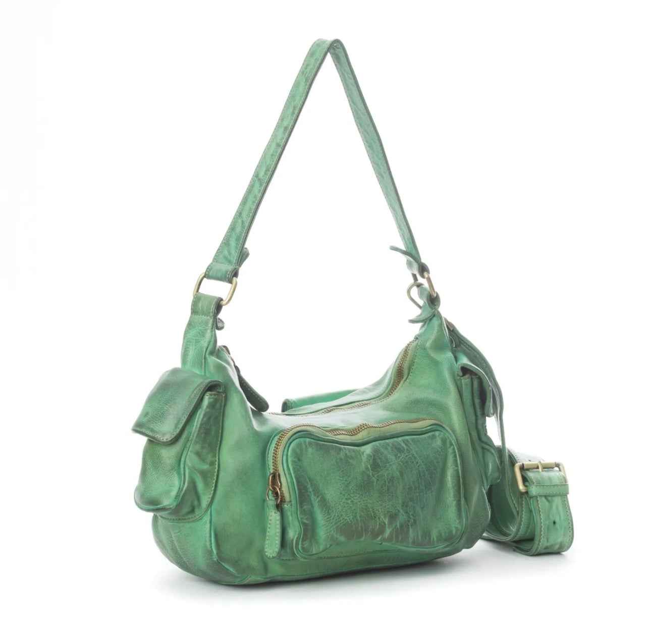 BZNA Bag Fee Grün Brilliant Italy Designer Umhängetasche Ledertasche Schultertasche Tasche Leder Neu