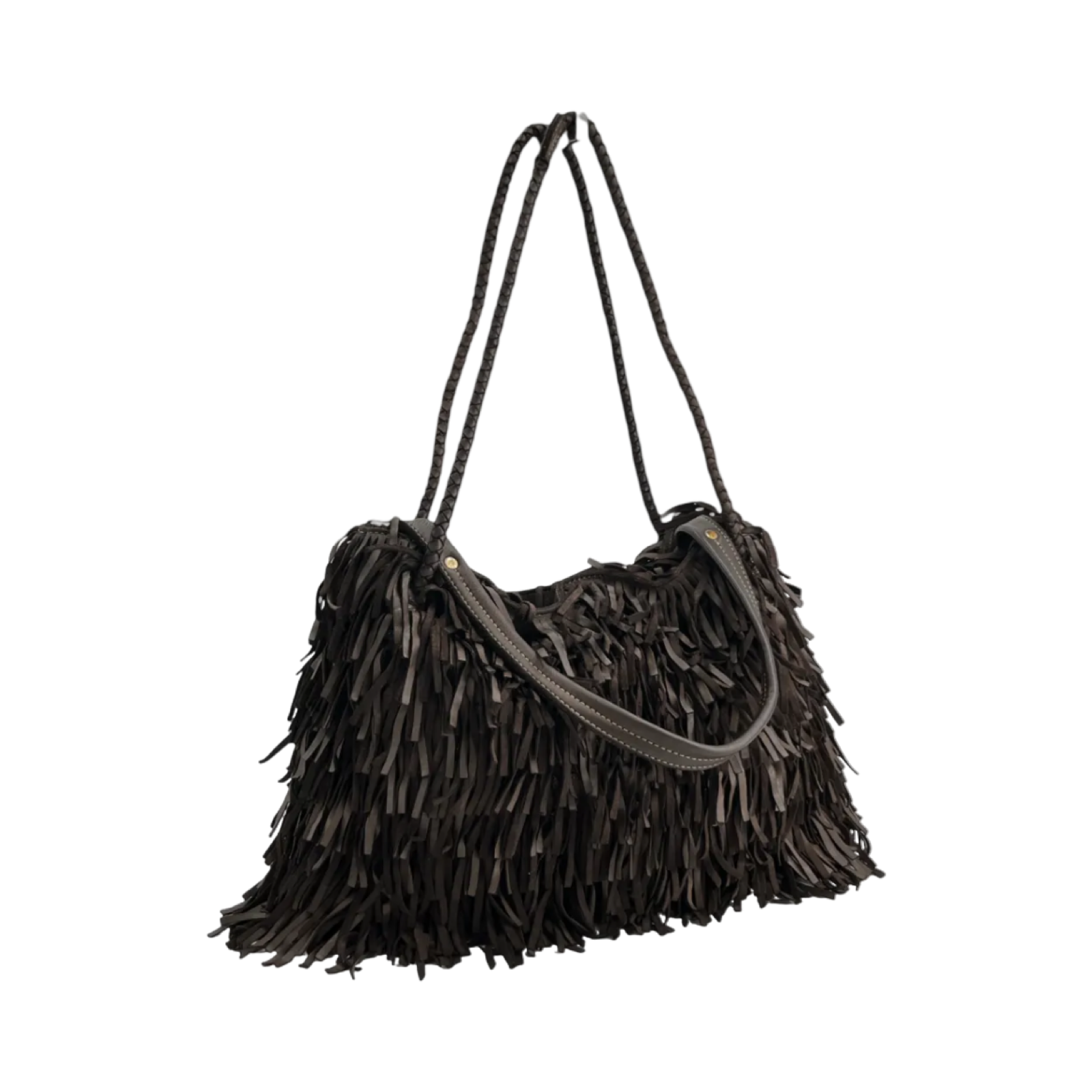 BZNA Bag Peppina Braun Fransen  Schultertasche Designer Damen Handtasche Italy