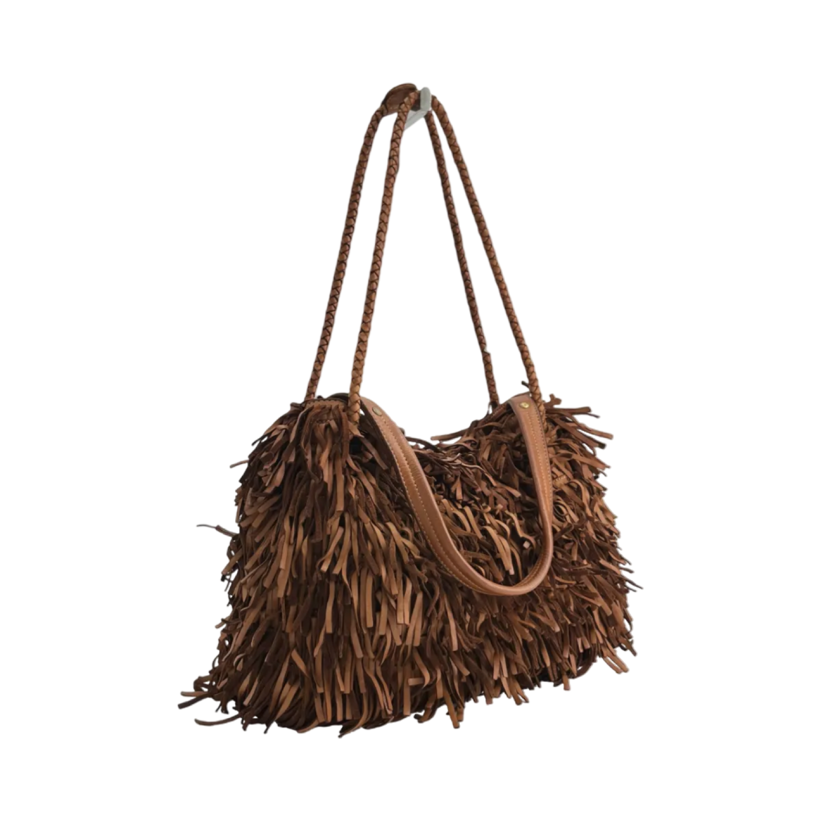BZNA Bag Peppina Cognac Fransen  Schultertasche Designer Damen Handtasche Italy