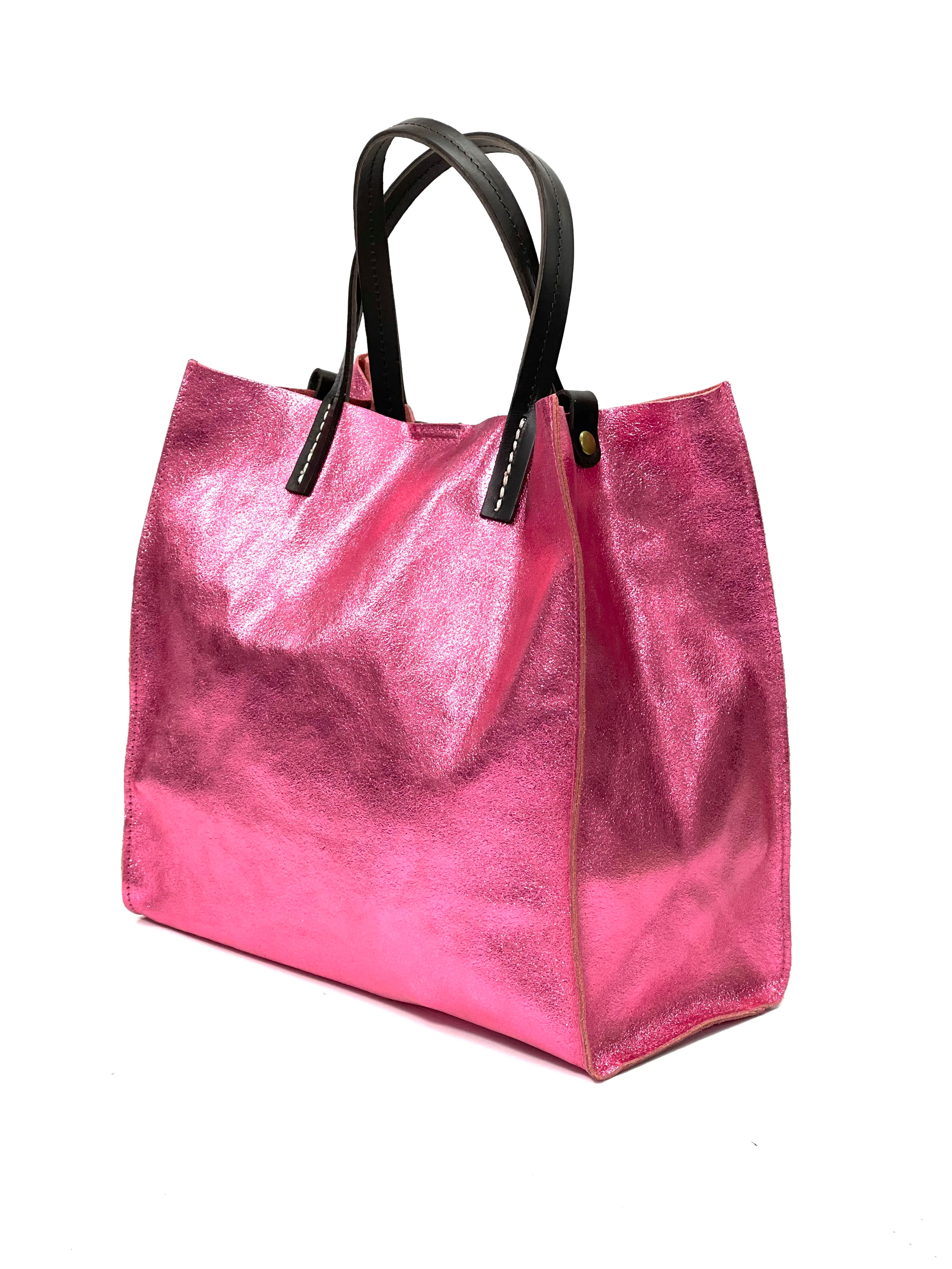 BZNA Bag BO5838 Amarena Metalicca Leder Italy Damen Handtasche Schultertasche 2 in 1 Shopper - B Z N A