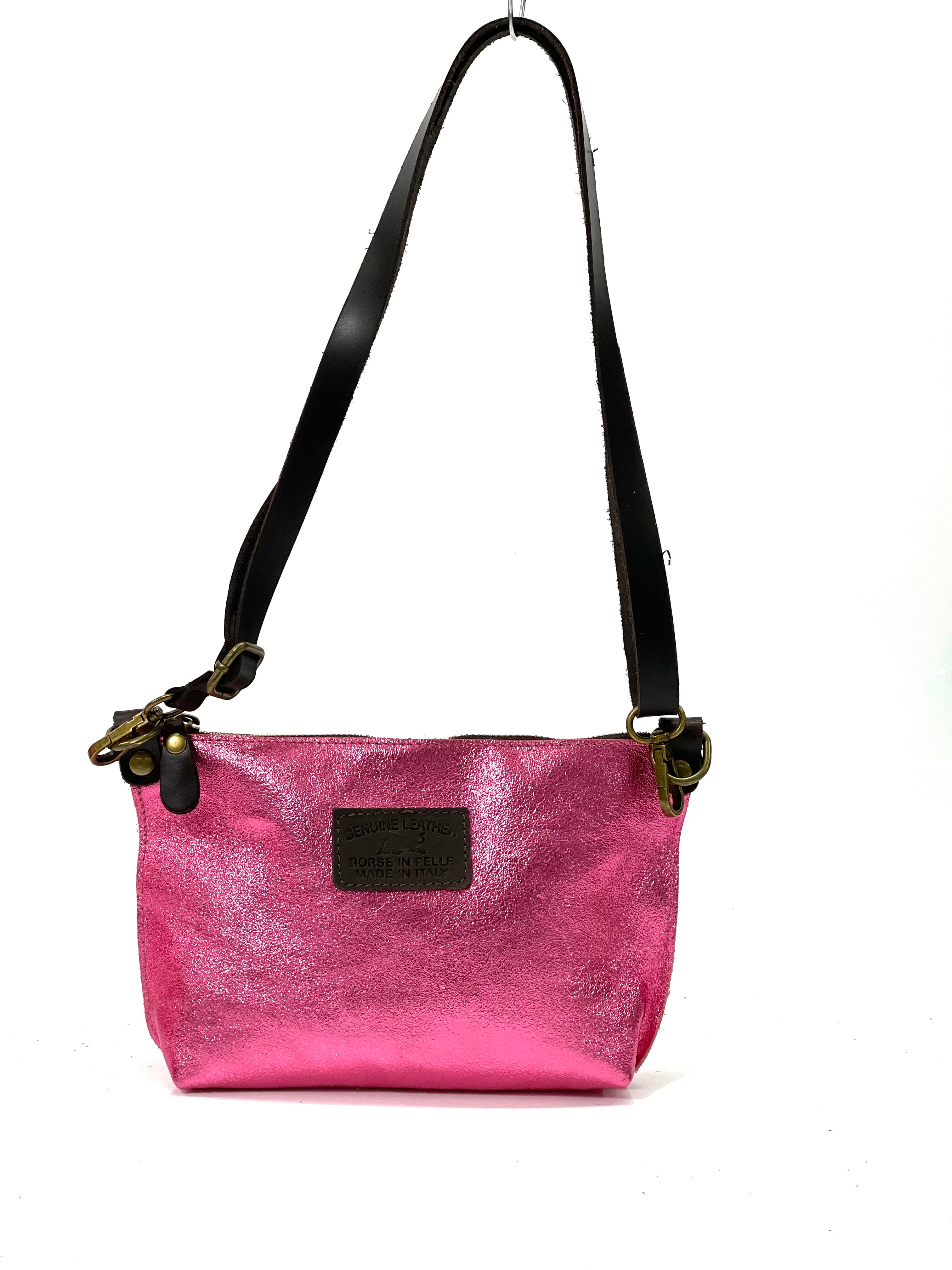 BZNA Bag BO5838 Amarena Metalicca Leder Italy Damen Handtasche Schultertasche 2 in 1 Shopper - B Z N A
