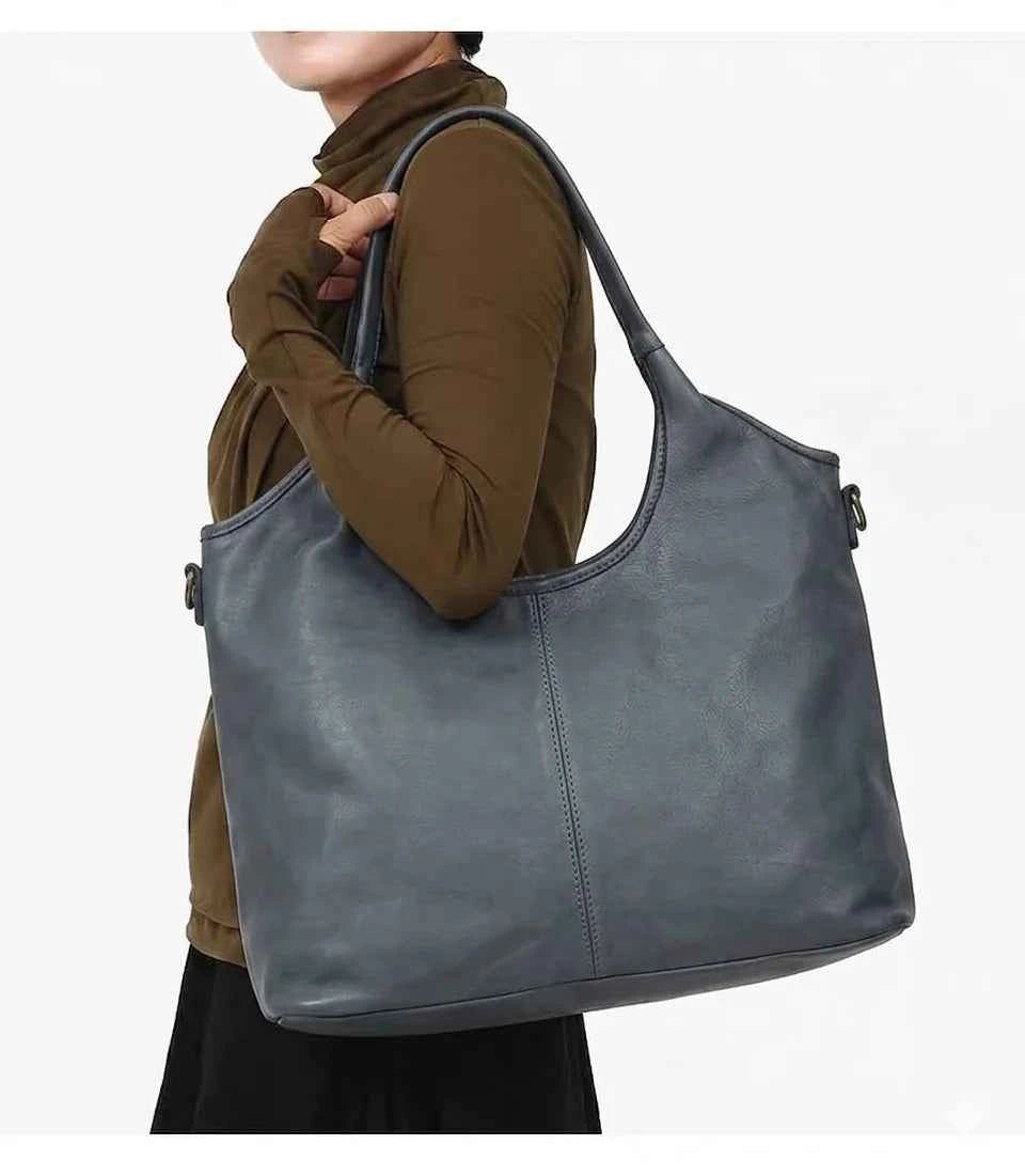 BZNA Bag Zinnia Blau Grau Italy Designer Handtasche Schultertasche Tasche Leder Shopper