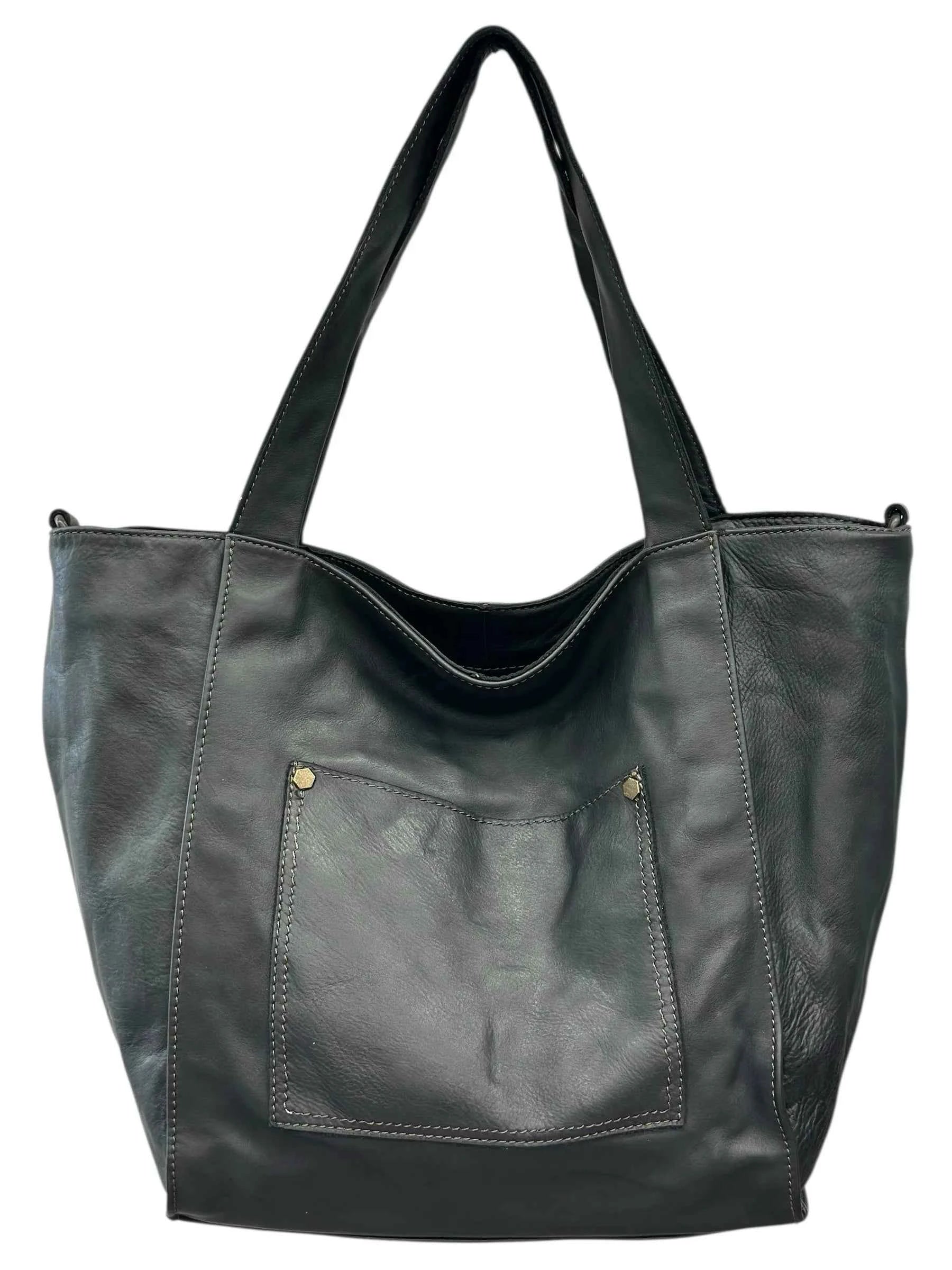 BZNA Bag B0242 Schwarz Italy Designer Handtasche Schultertasche Tasche Leder Shopper