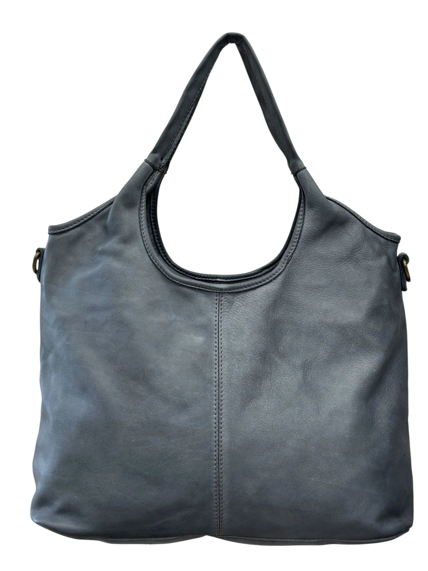 BZNA Bag Zinnia Blau Grau Italy Designer Handtasche Schultertasche Tasche Leder Shopper - B Z N A