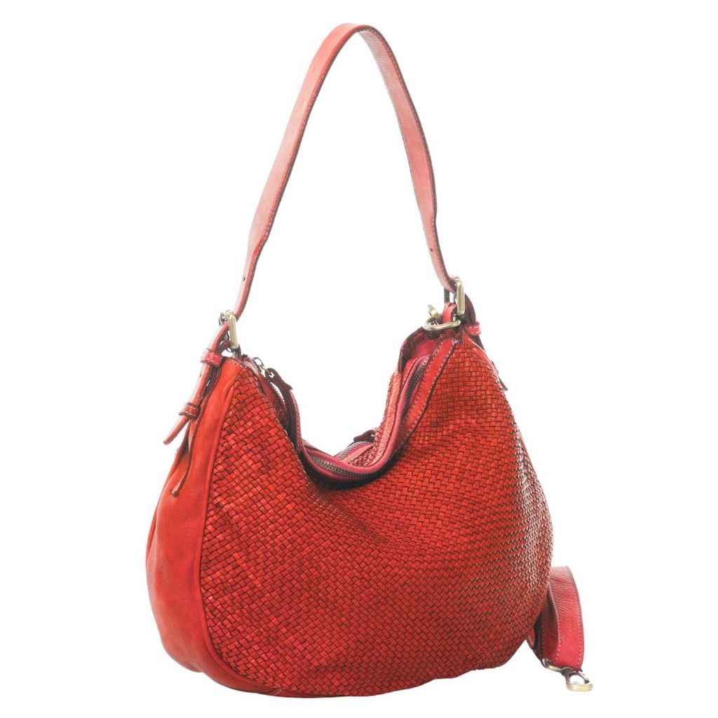 BZNA Bag Anja Rot Italy Designer Beutel Umhängetasche Damen Handtasche Leder