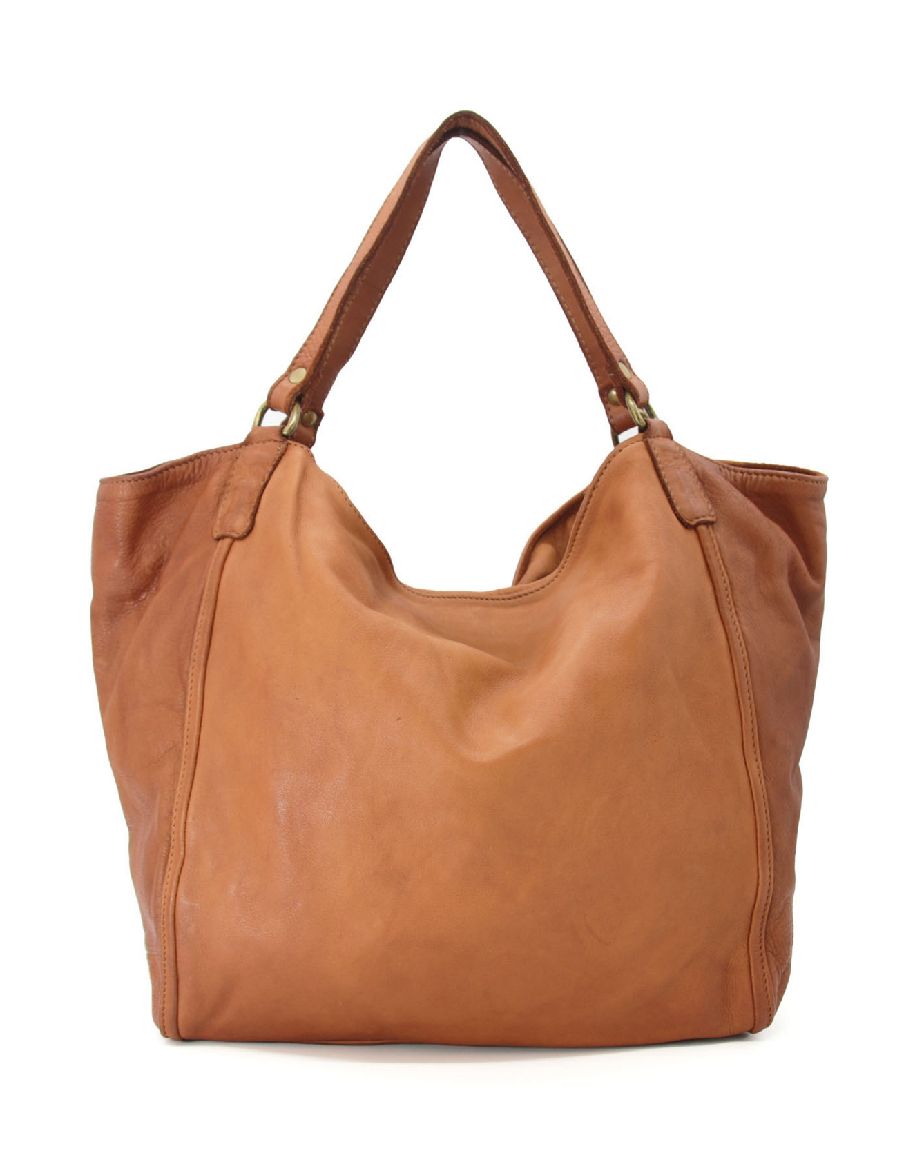 BZNA Bag Aurie Cognac Italy Designer Beutel Umhängetasche Damen Handtasche Leder