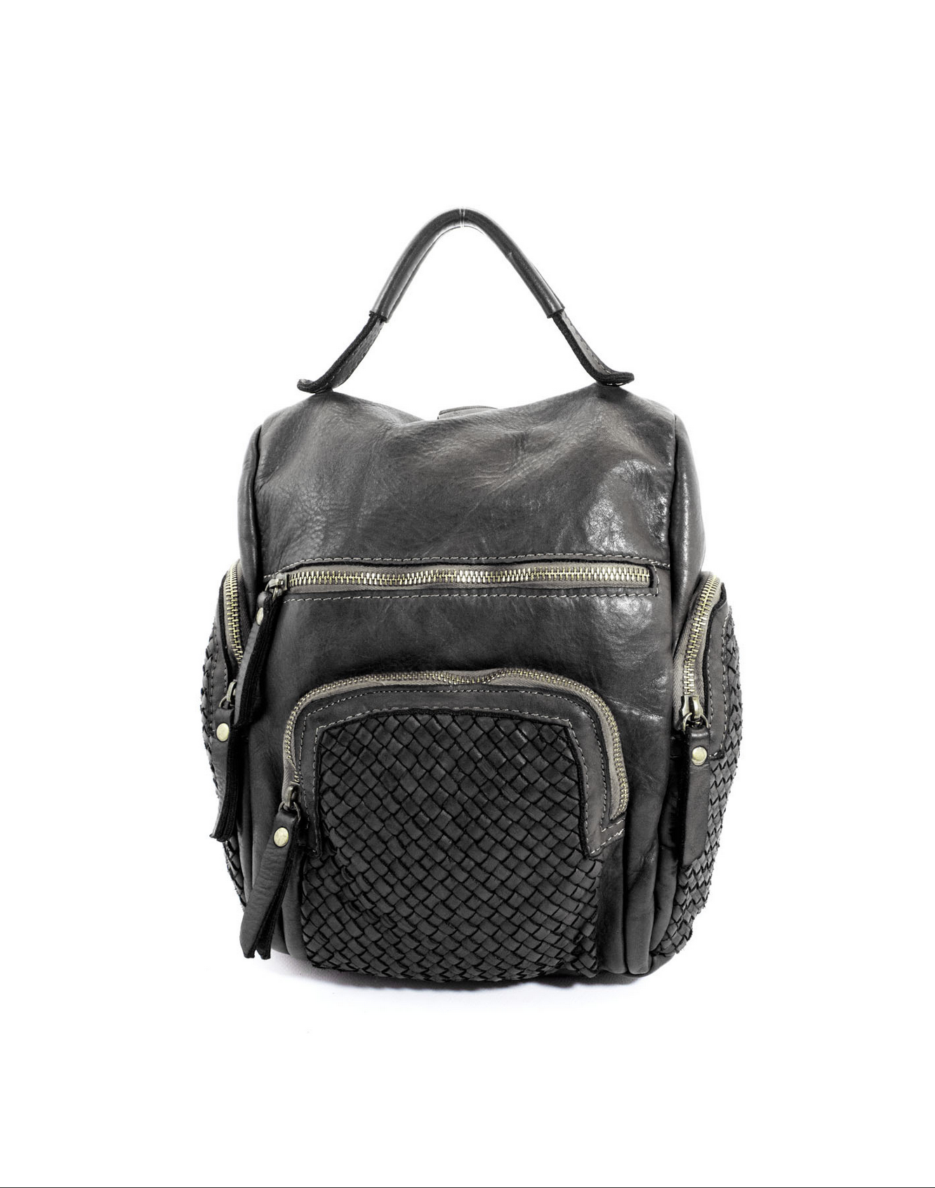 BZNA Bag Pia Schwarz Backpacker Designer Rucksack Damenhandtasche Schultertasche Leder