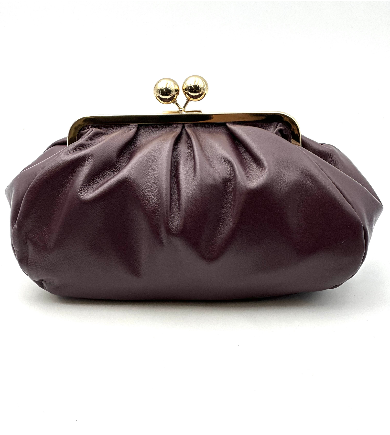 BZNA Bag B0287 Clutch Bordeaux  Leder Italy Damen  Handtasche Umhängetasche - B Z N A