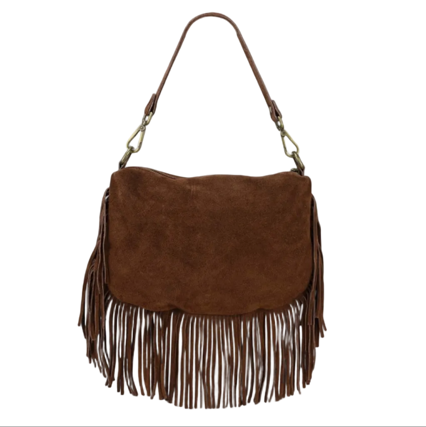 BZNA Bag Siefra Marrone Fransen  Schultertasche Designer Damen Handtasche Italy - B Z N A