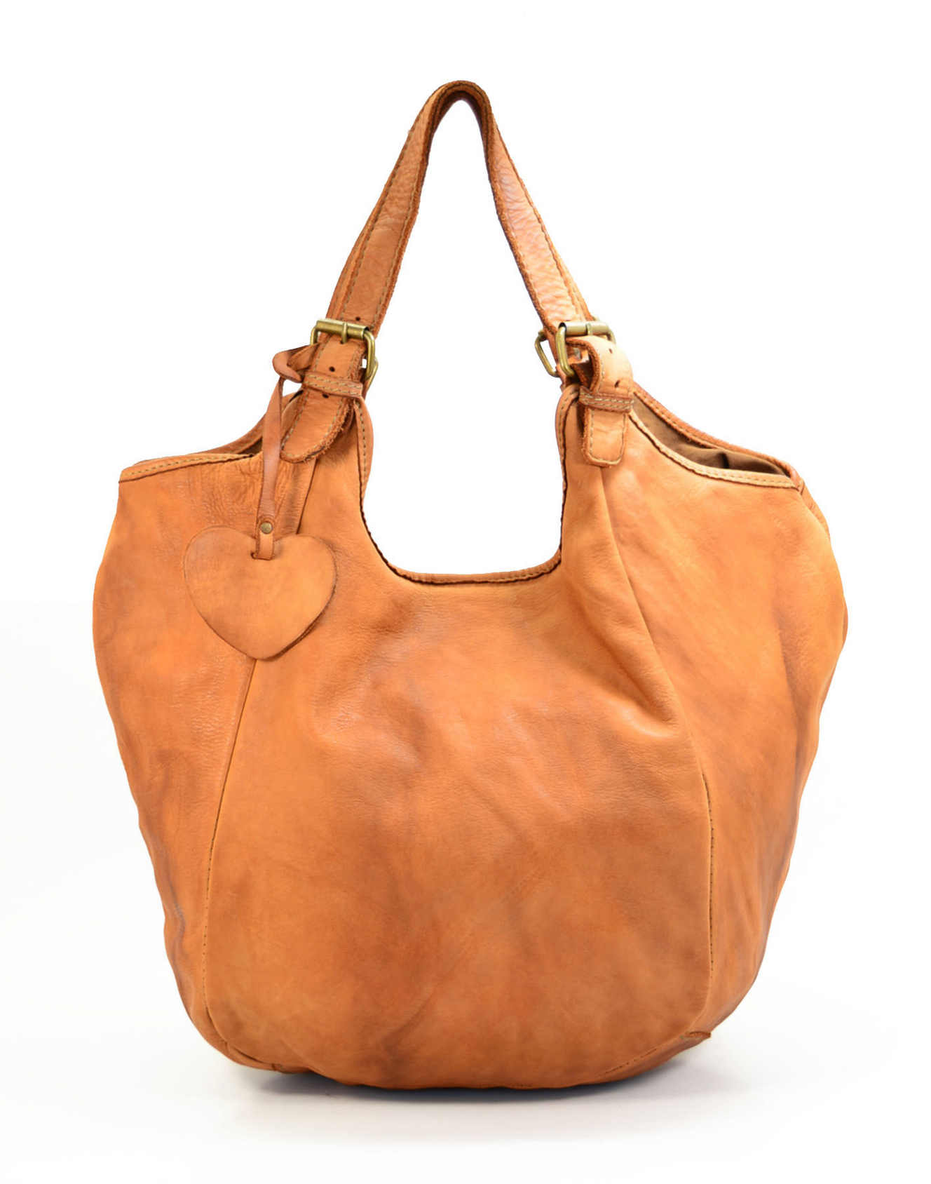 BZNA Bag XXL Cognac Italy Vintage Schultertasche Designer Handtasche Leder - B Z N A