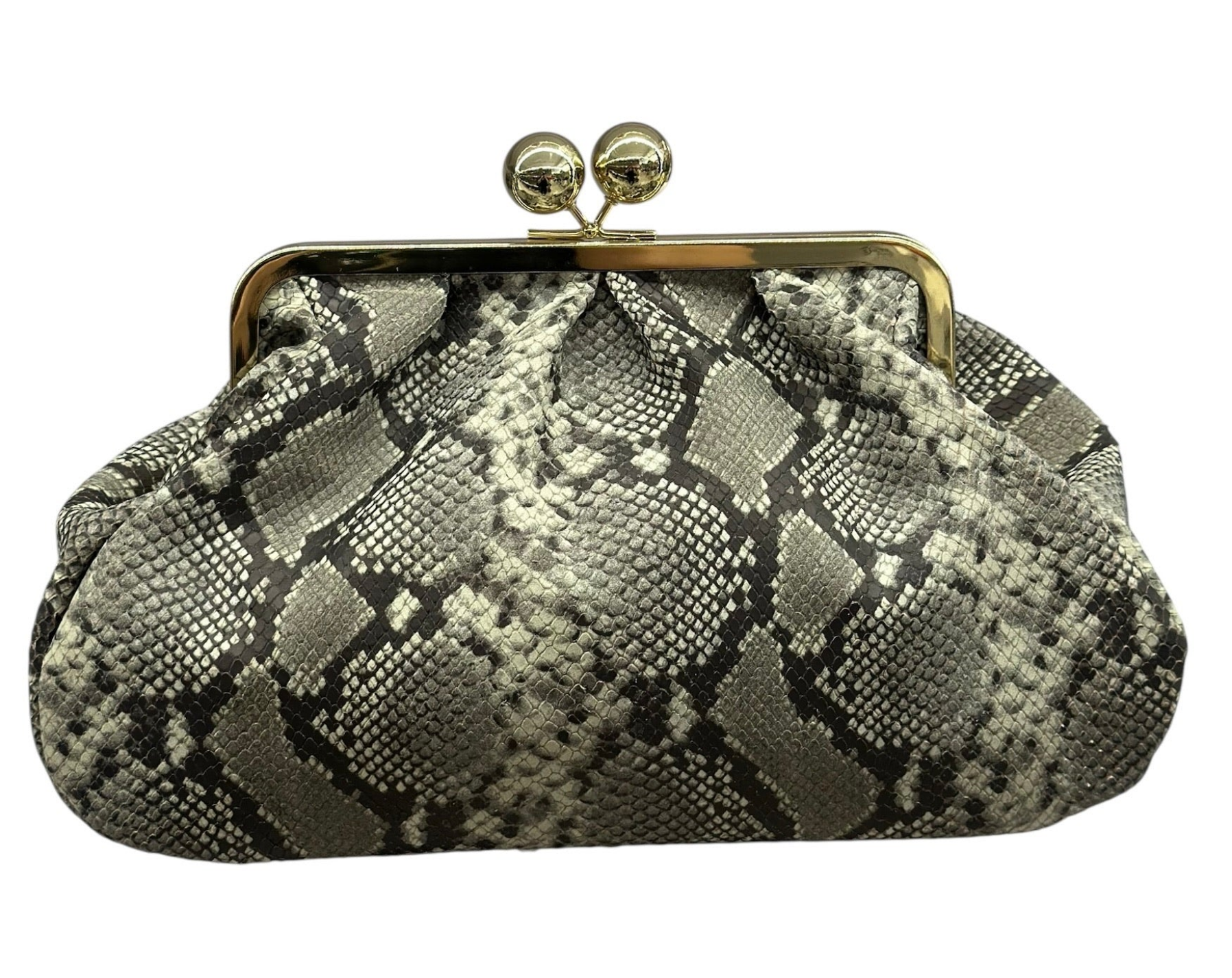 BZNA Bag Snake Optik Clutch Verde  Leder Italy Damen  Handtasche Umhängetasche - B Z N A