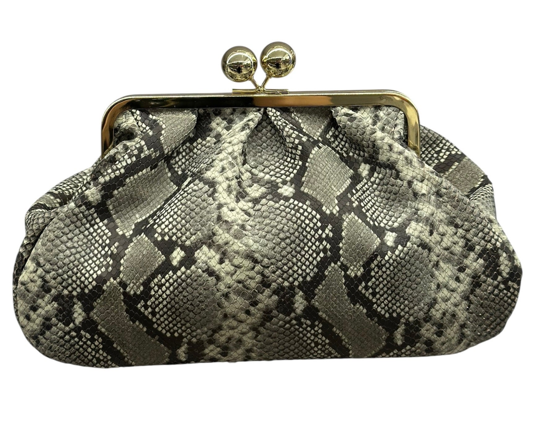 BZNA Bag Snake Optik Clutch Verde  Leder Italy Damen  Handtasche Umhängetasche - B Z N A