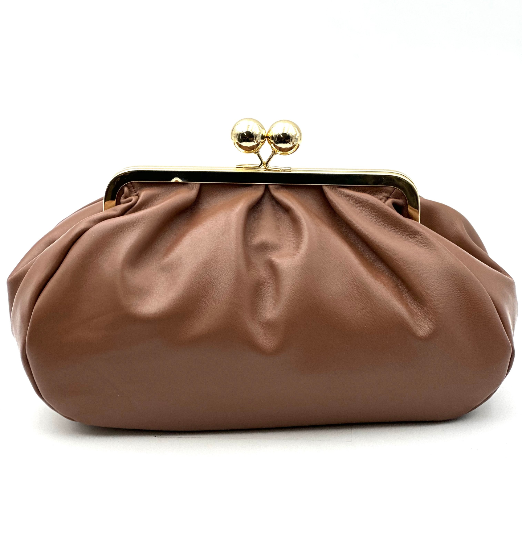 BZNA Bag B0287 Clutch Cognac  Leder Italy Damen  Handtasche Umhängetasche - B Z N A