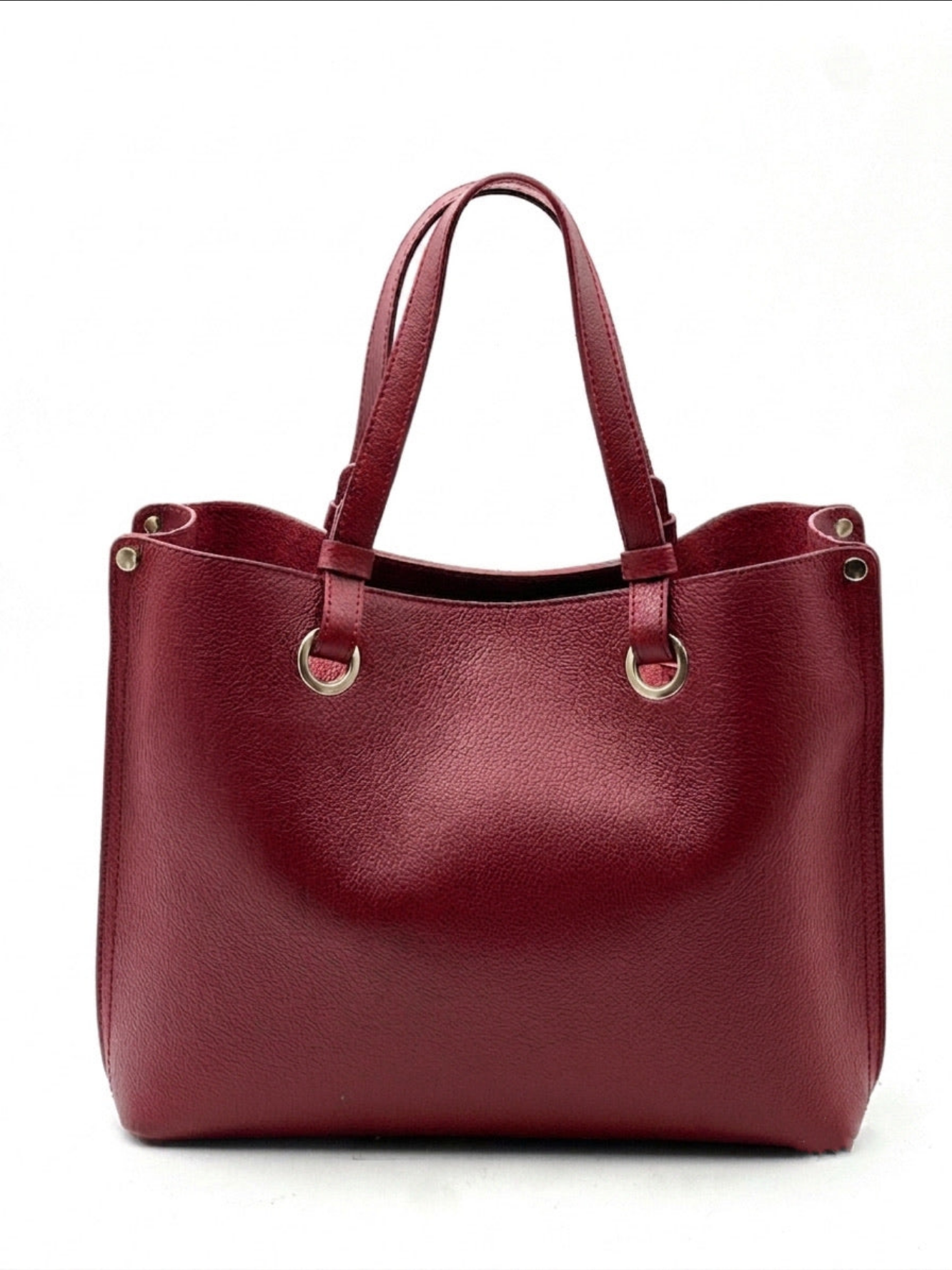 BZNA Bag B0B0160 Winterrot Italy Designer Handtasche Schultertasche Tasche Leder Shopper