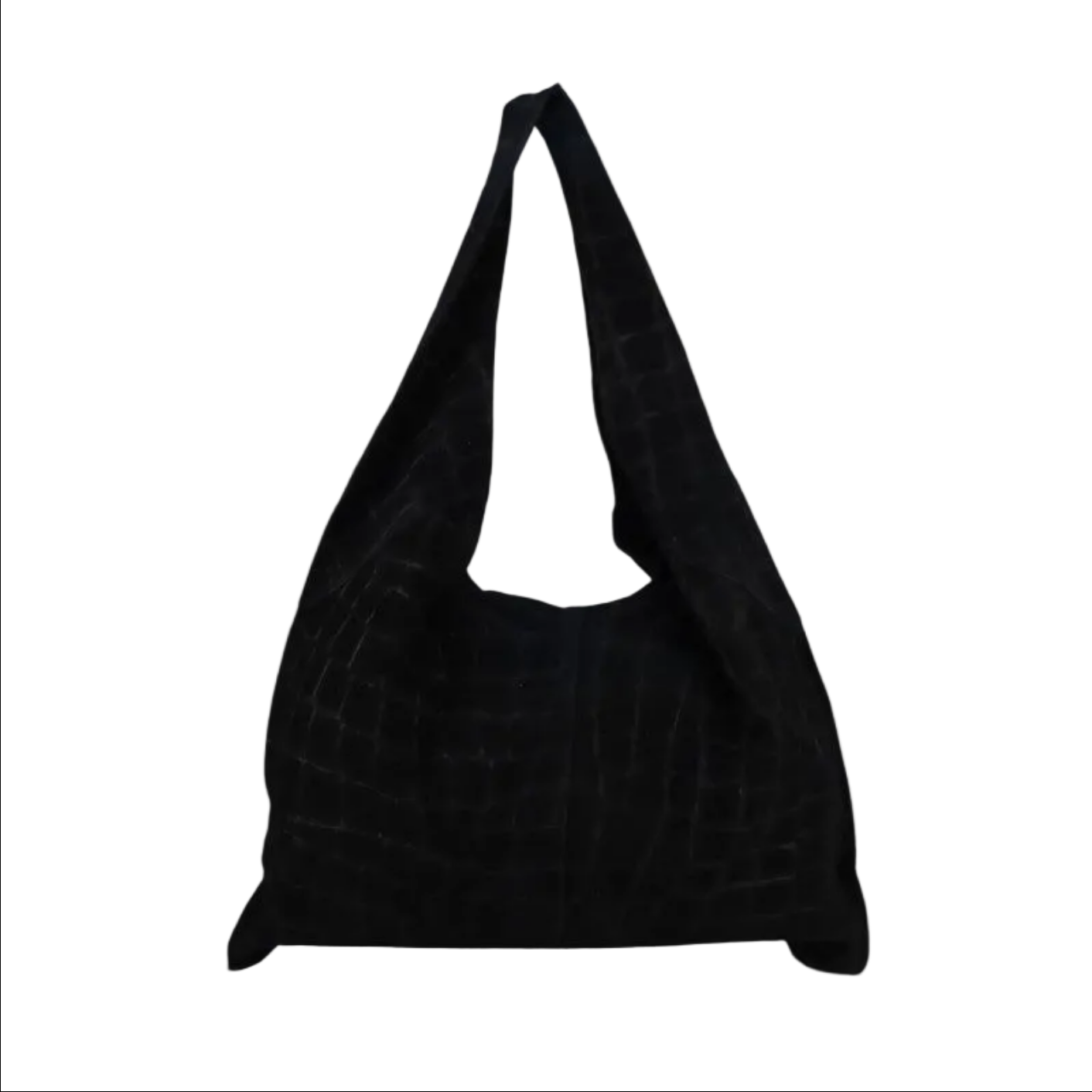 BZNA Bag B06261 Kroko Schwarz Wildleder Italy Damen Shopper Schultertasche Tasche - B Z N A