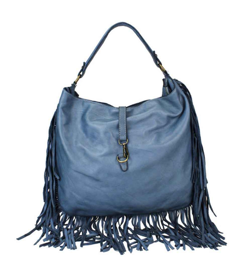 BZNA Bag Napoli blau Italy Designer Damen Handtasche Ledertasche Schultertasche Tasche Leder Shopper Neu