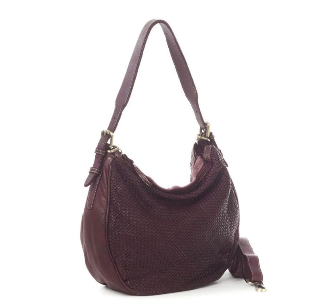 BZNA Bag Anja Bordeaux Italy Designer Beutel Umhängetasche Damen Handtasche Leder - B Z N A