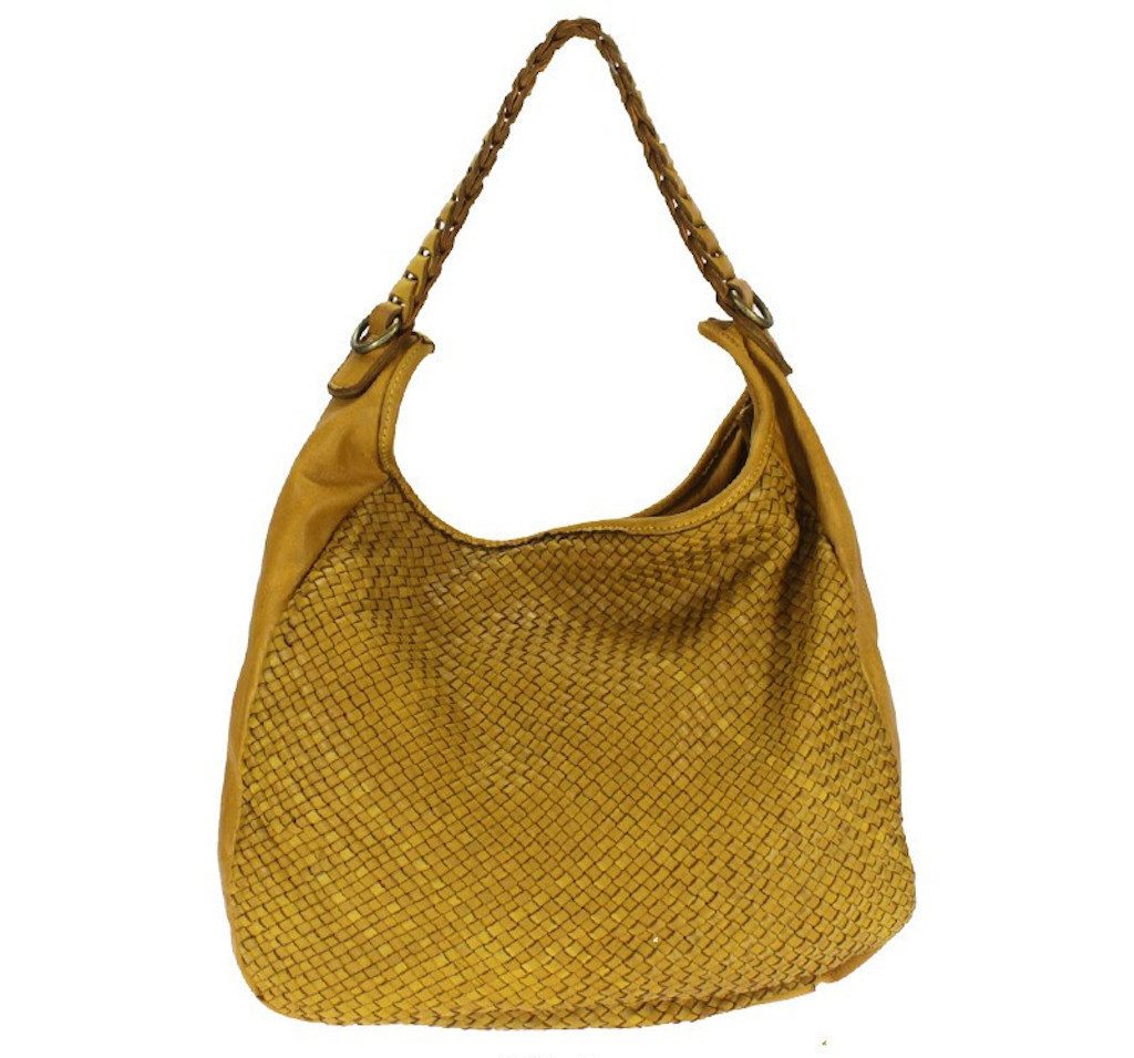 BZNA Bag Manja Gelb Italy Designer Beutel Umhängetasche Shopper Handtasche Leder - B Z N A