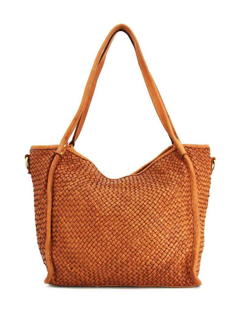 BZNA Bag Buca Cognac Italy Designer Leder Schulter Ledertasche Shopper Ledertasche