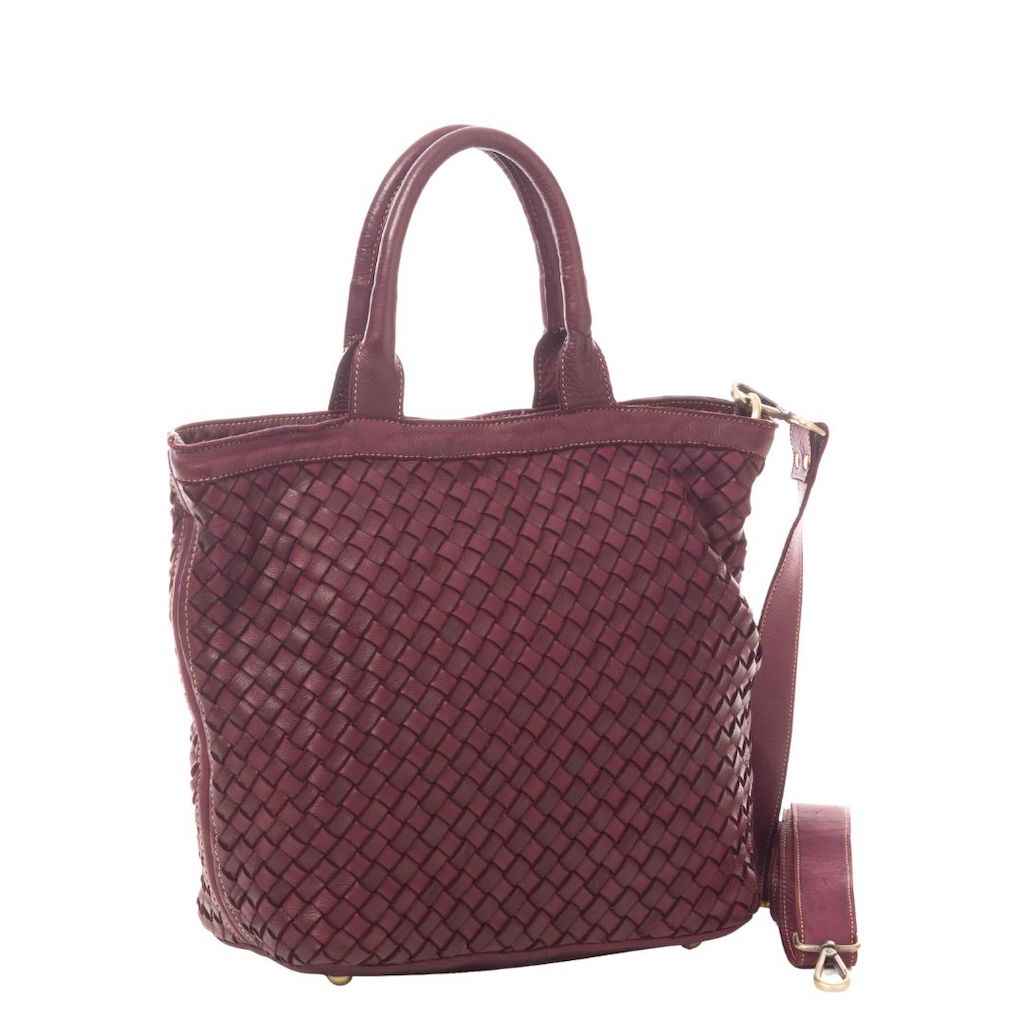 BZNA Bag Roma Bordeaux Italy Designer Damen Handtasche Tasche Leder Shopper
