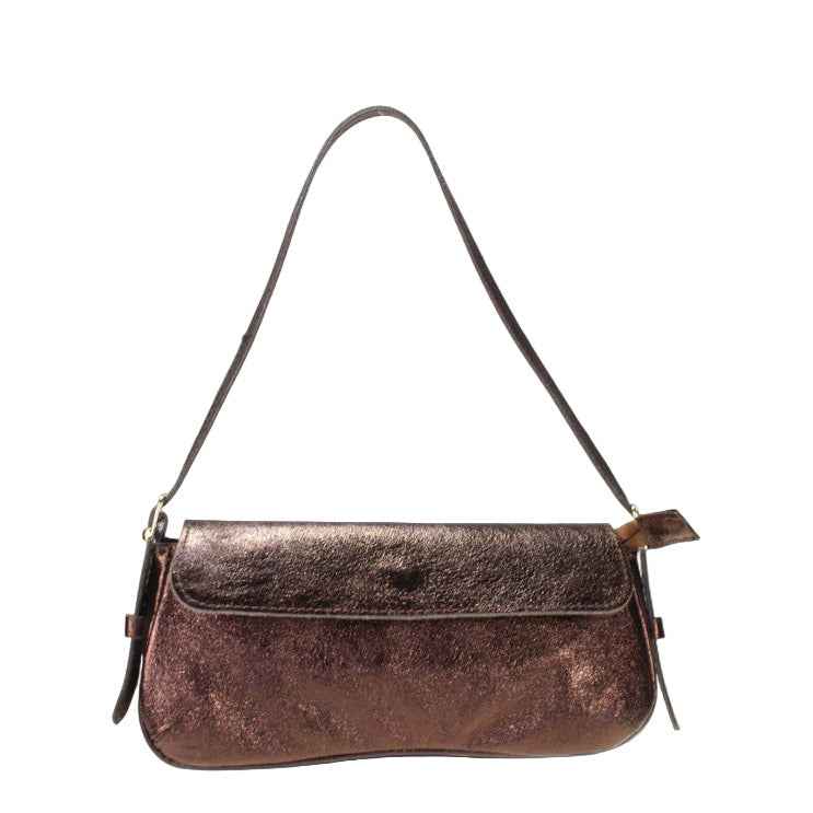 BZNA Bag İkra Moro Metalicca Leder Italy Damen Clutch Handtasche Schultertasche