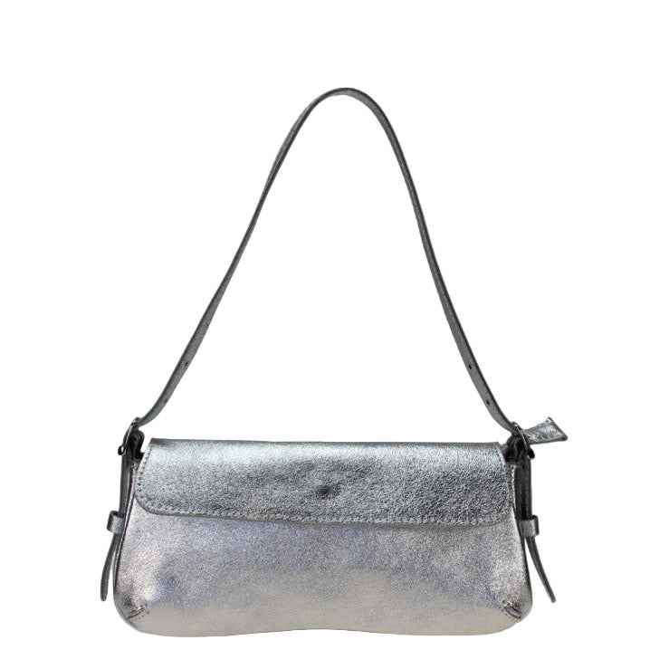 BZNA Bag İkra Agento Metalicca Leder Italy Damen Clutch Handtasche Schultertasche